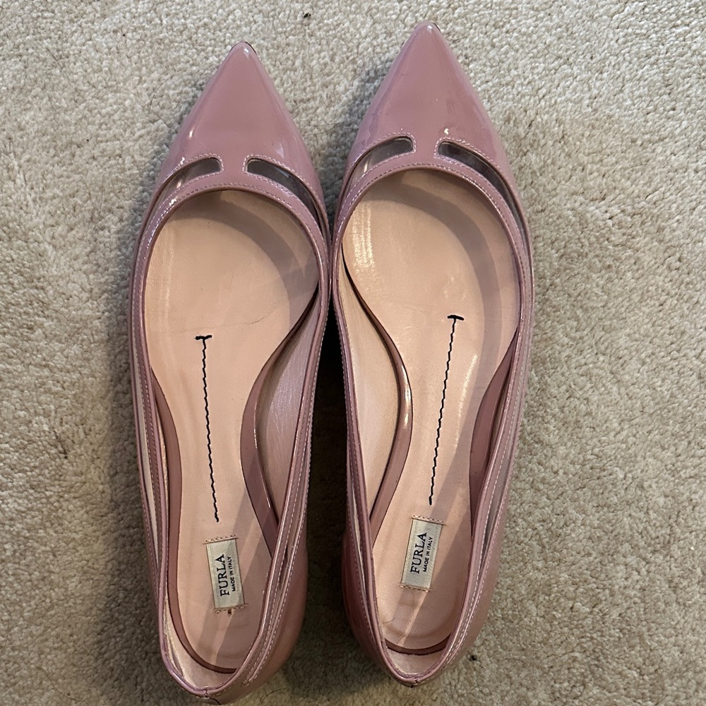 Furla Women's Blush Pink Pointed Flats